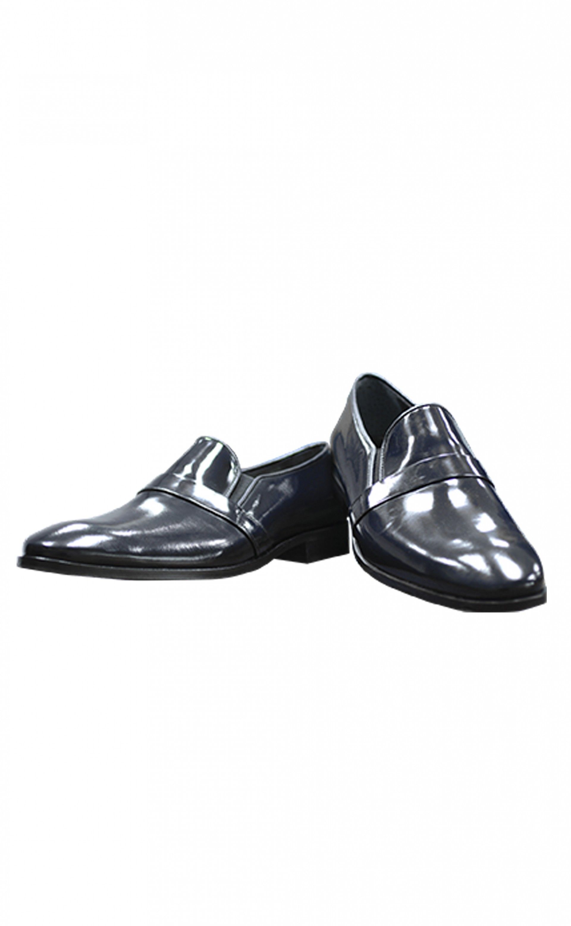 Blue leather groom shoe VALENCIA