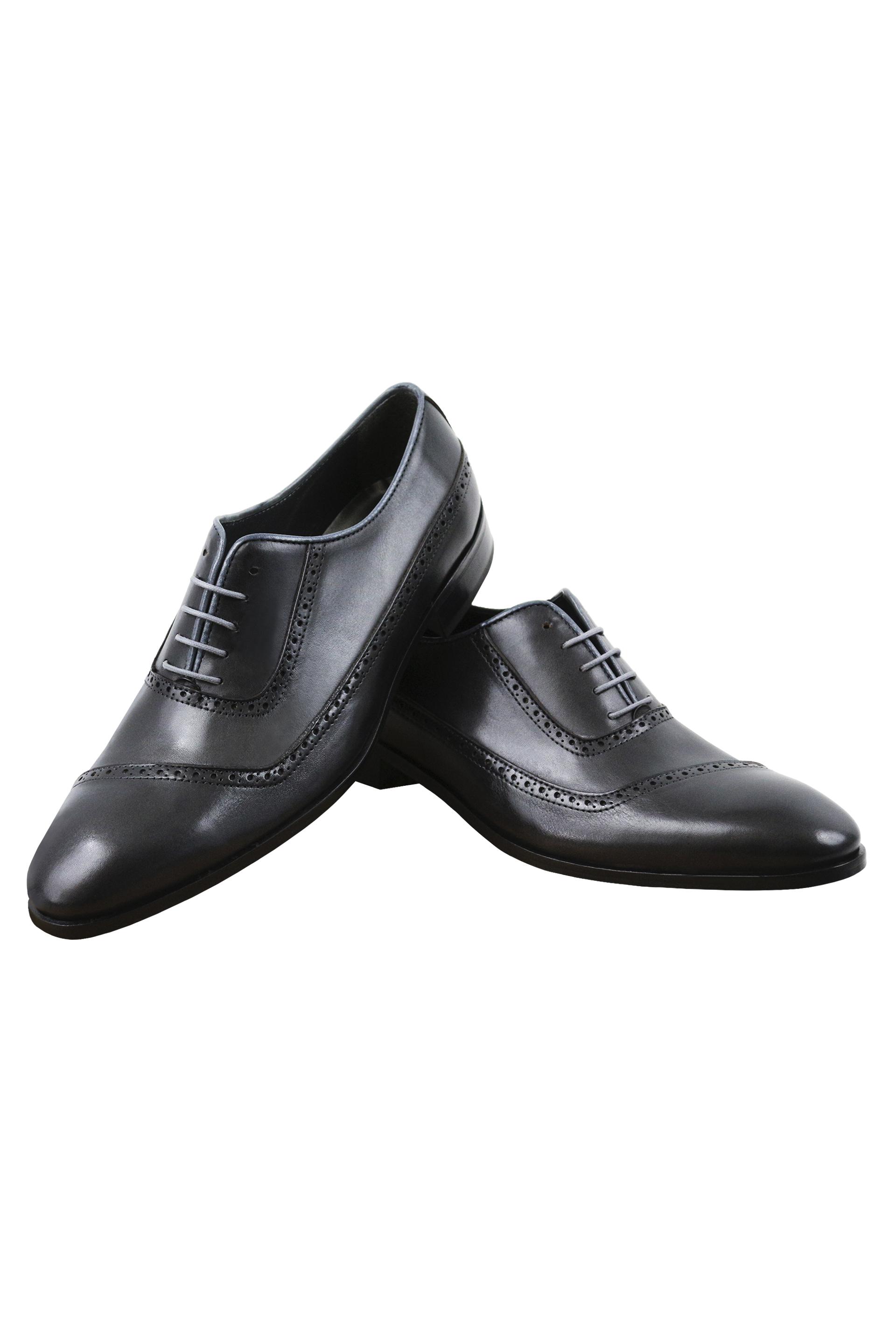 Grey leather groom shoe VEGA