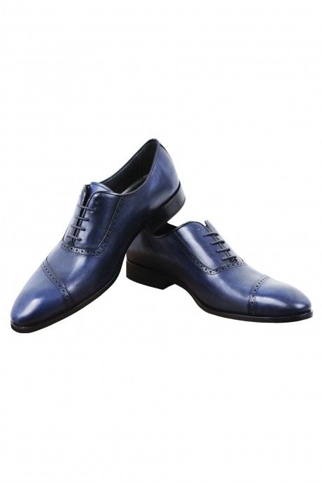 Blue leather groom shoe VEGA