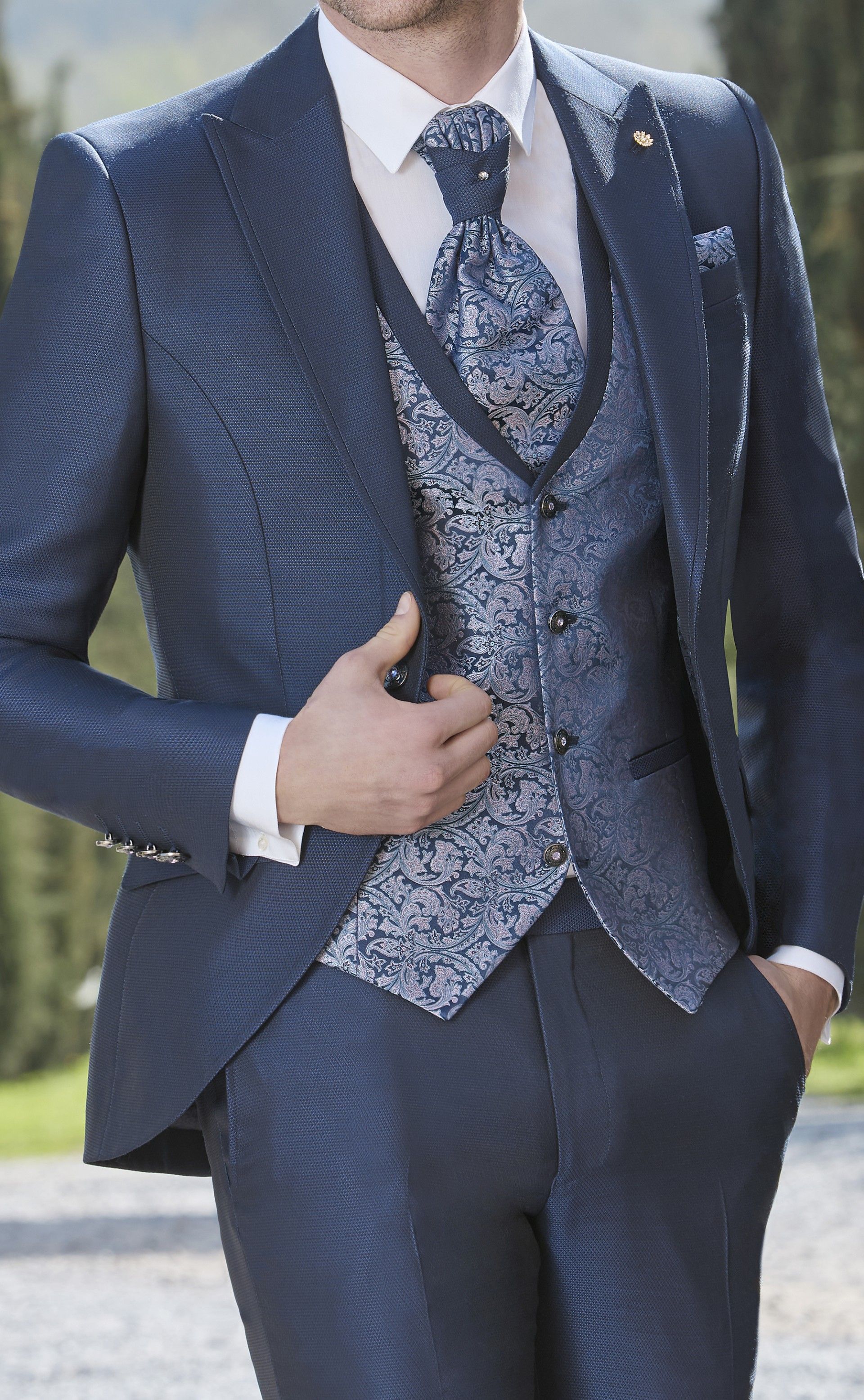 Fato completo de Noivo Azul malva 54.25.310