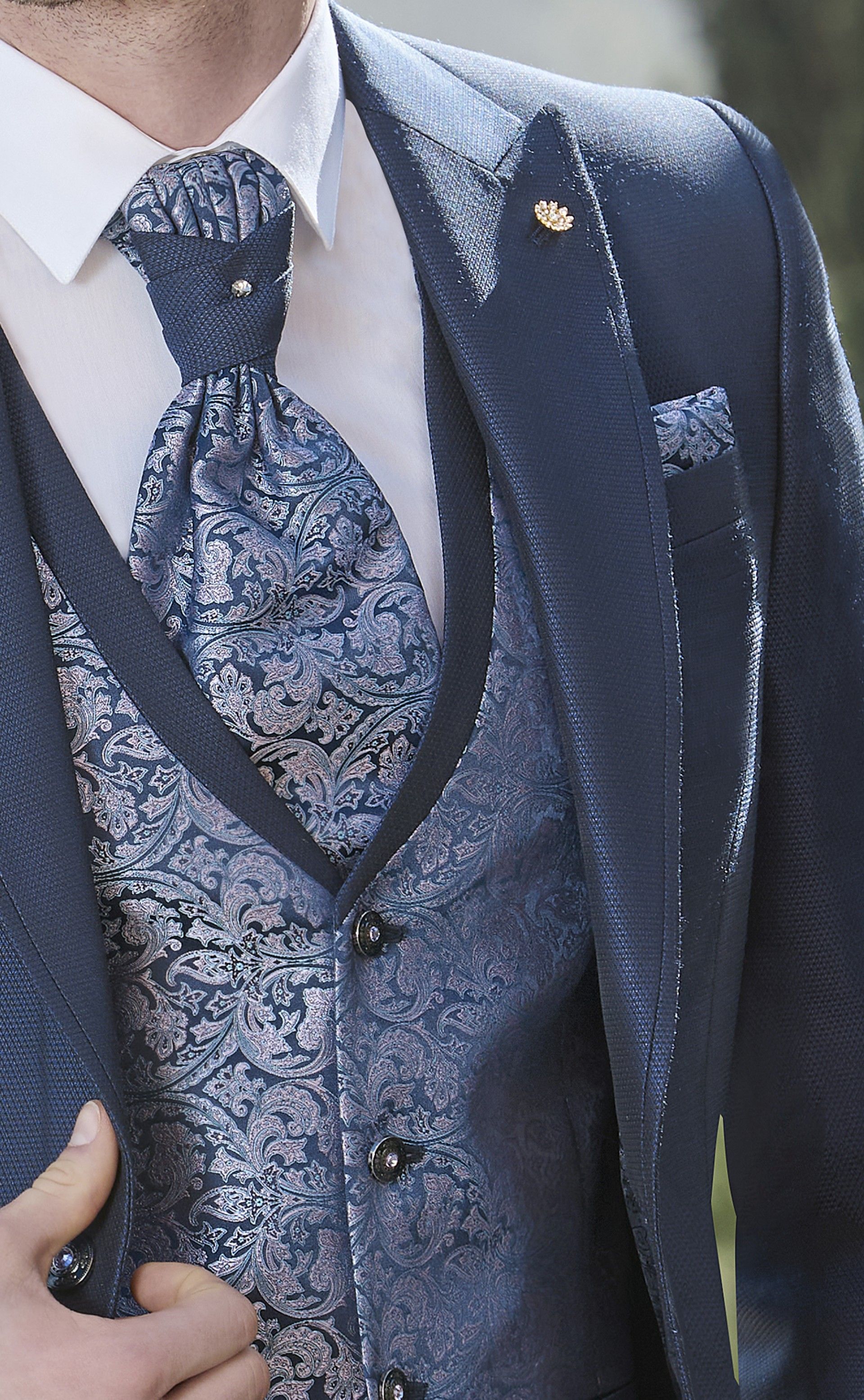 Fato completo de Noivo Azul malva 54.25.310