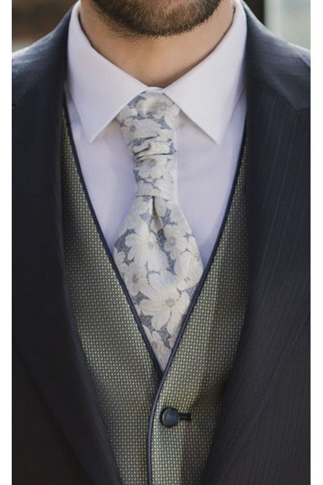 Dark Blue Wool Groom Suit with Stripe ? Reda Fabric 08.26.300