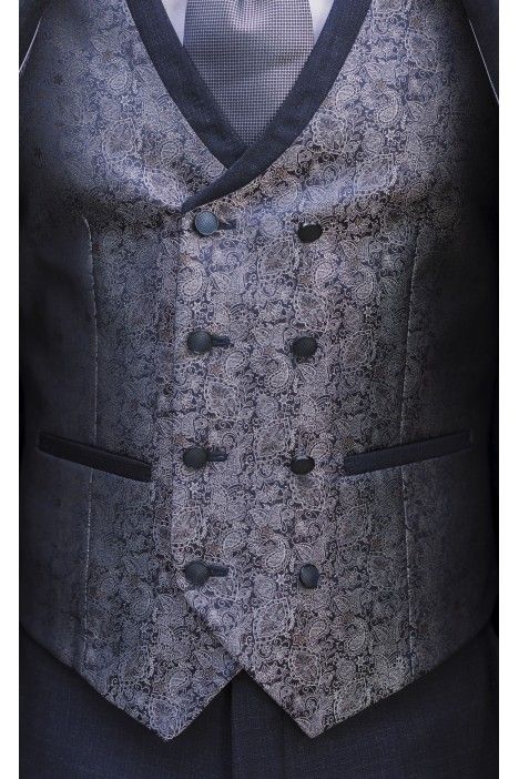 Blue Wool Groom Suit with Micro Pattern ? Reda Fabric 10.26.300A Blue Wool Groom Suit with Micro Pattern ? Reda Fabric 10.26.300A