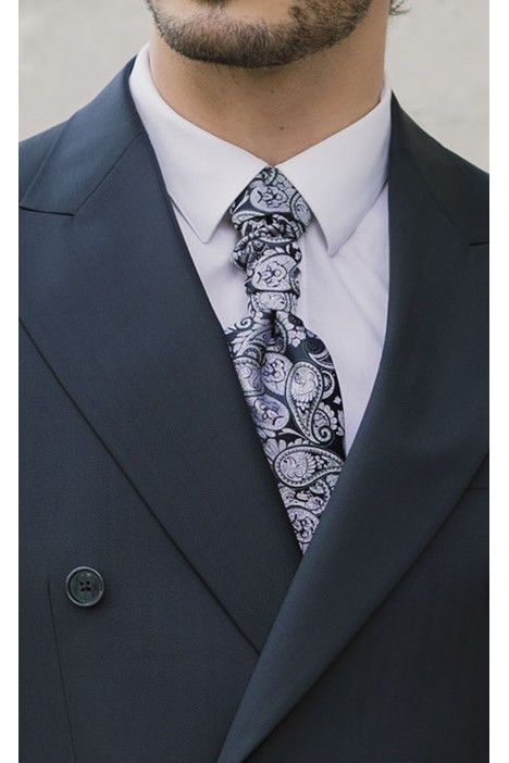 Blue Wool Groom Suit with Stripe ? Vitale Barberis Canonico Fabric 14.26.300