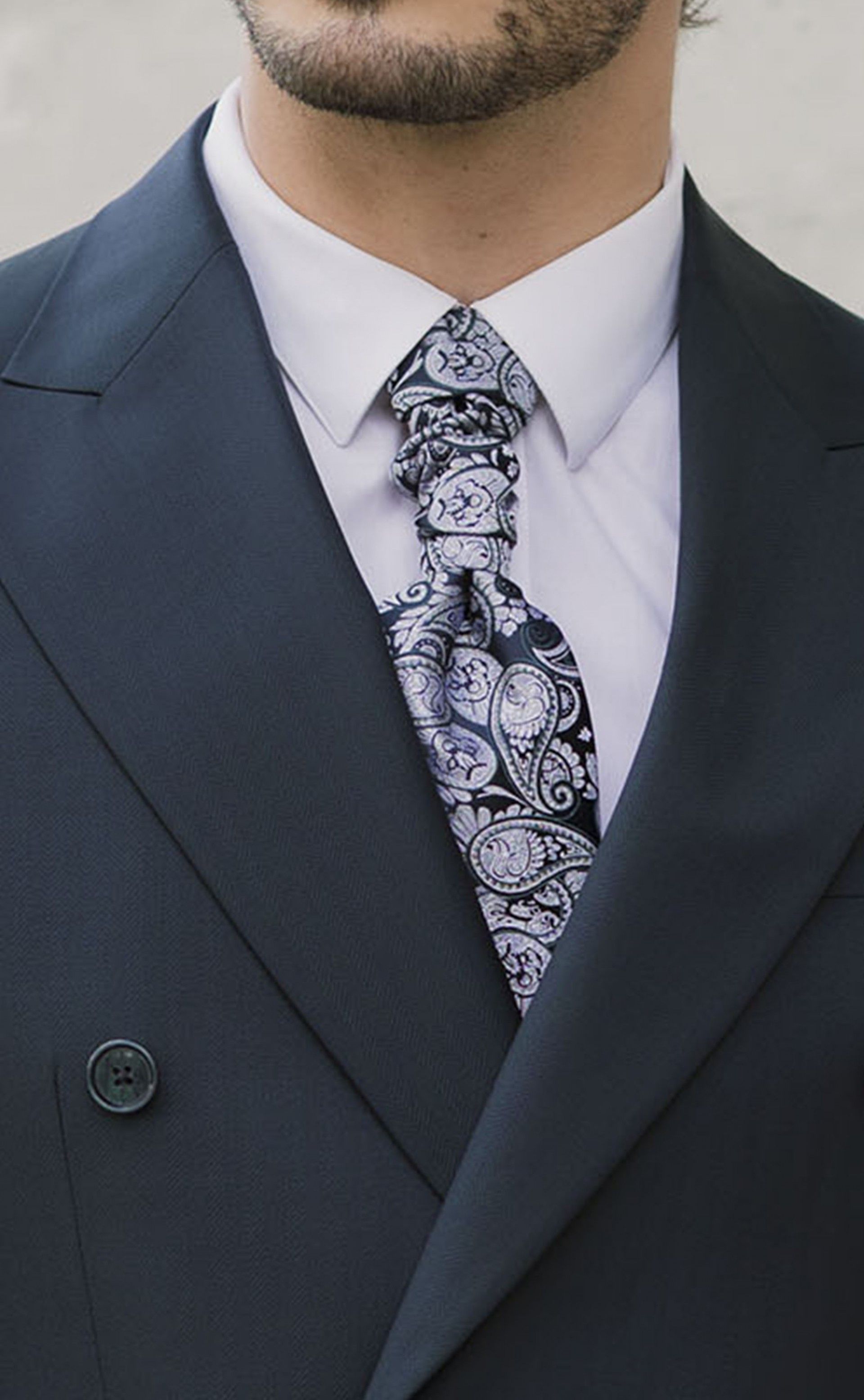 Traje de novio azul de lana con rayas ? Tejido Vitale Barberis Canonico 14.26.300