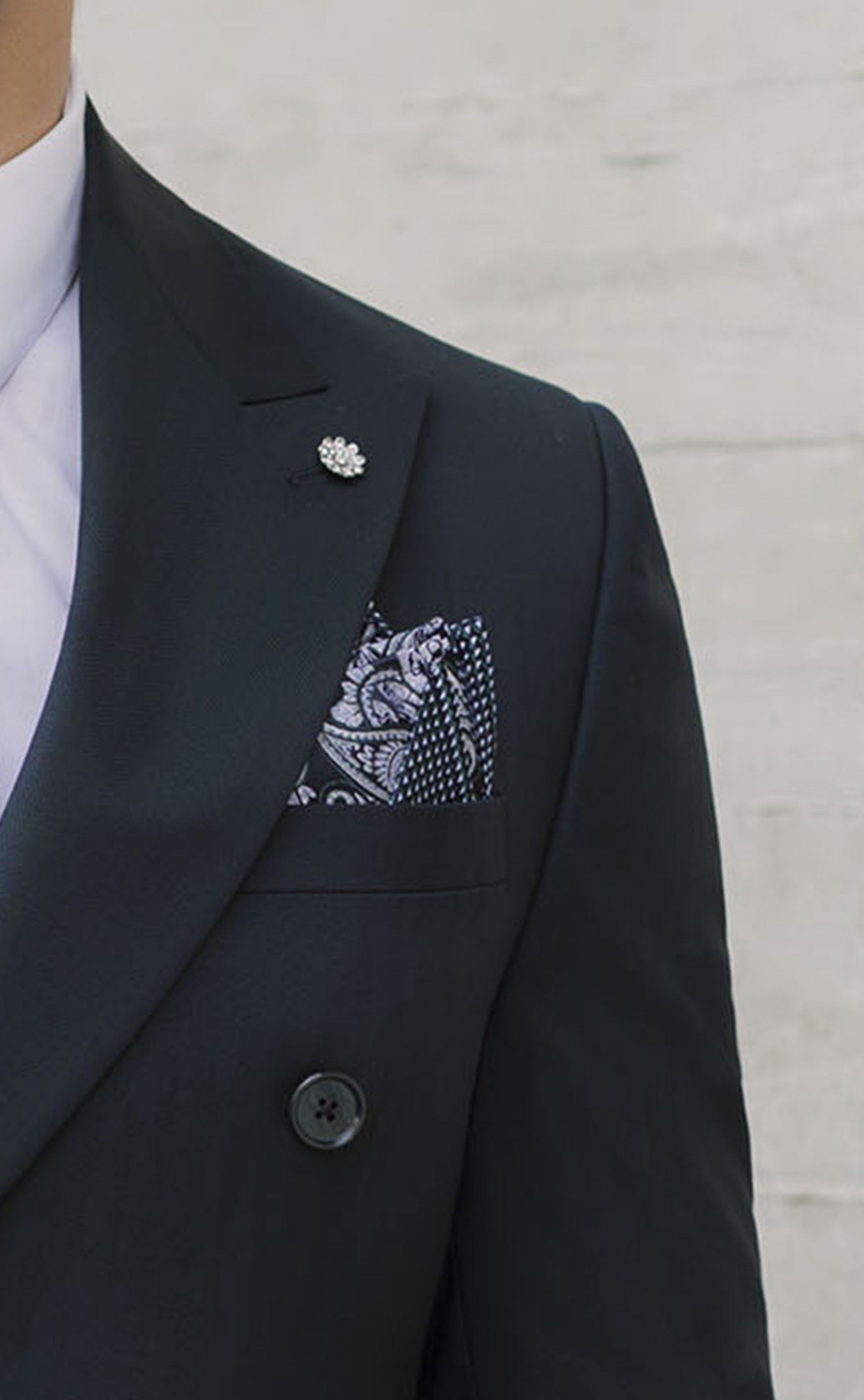 Traje de novio azul de lana con rayas ? Tejido Vitale Barberis Canonico 14.26.300