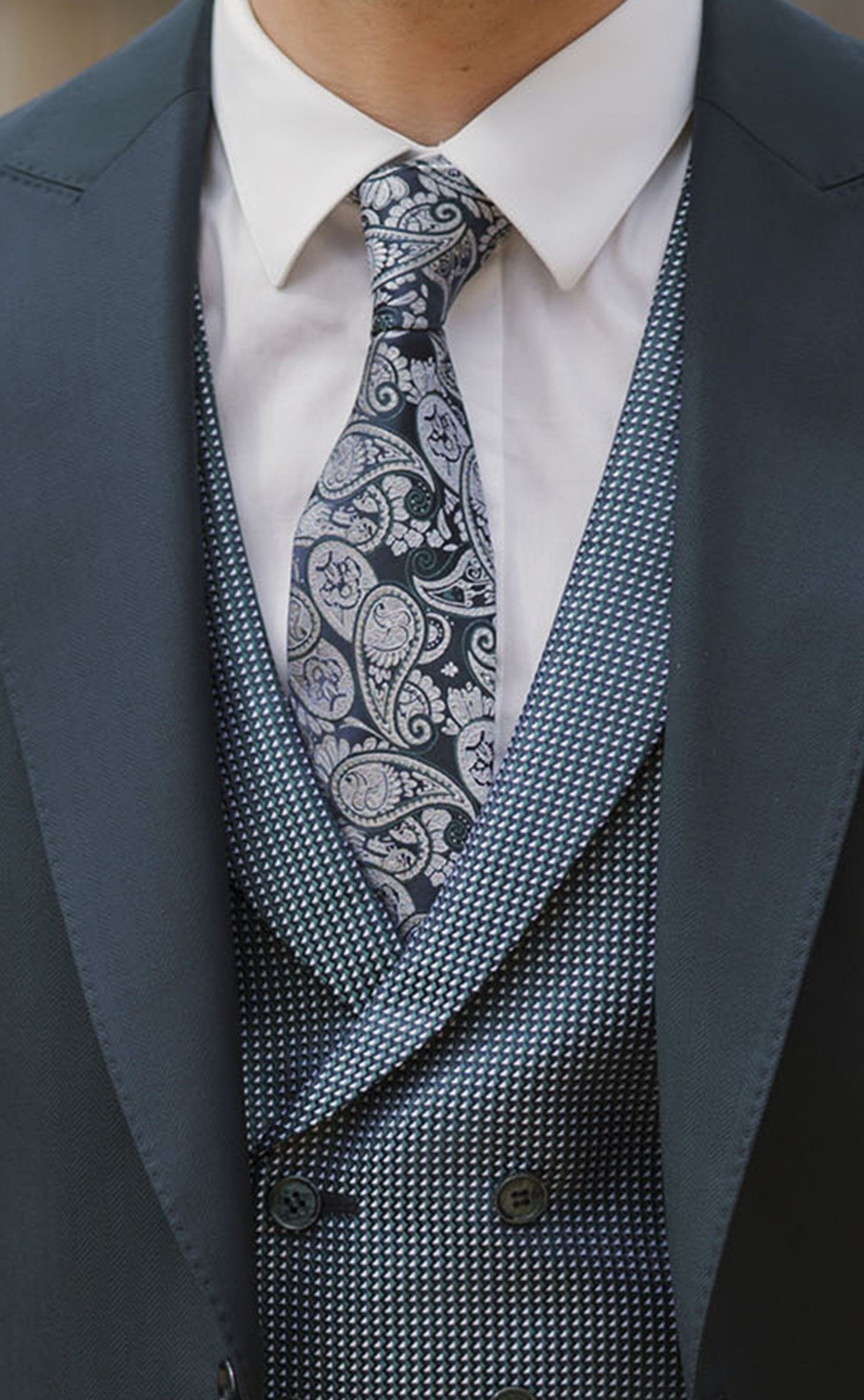 Traje de novio azul de lana con rayas ? Tejido Vitale Barberis Canonico 14.26.300A