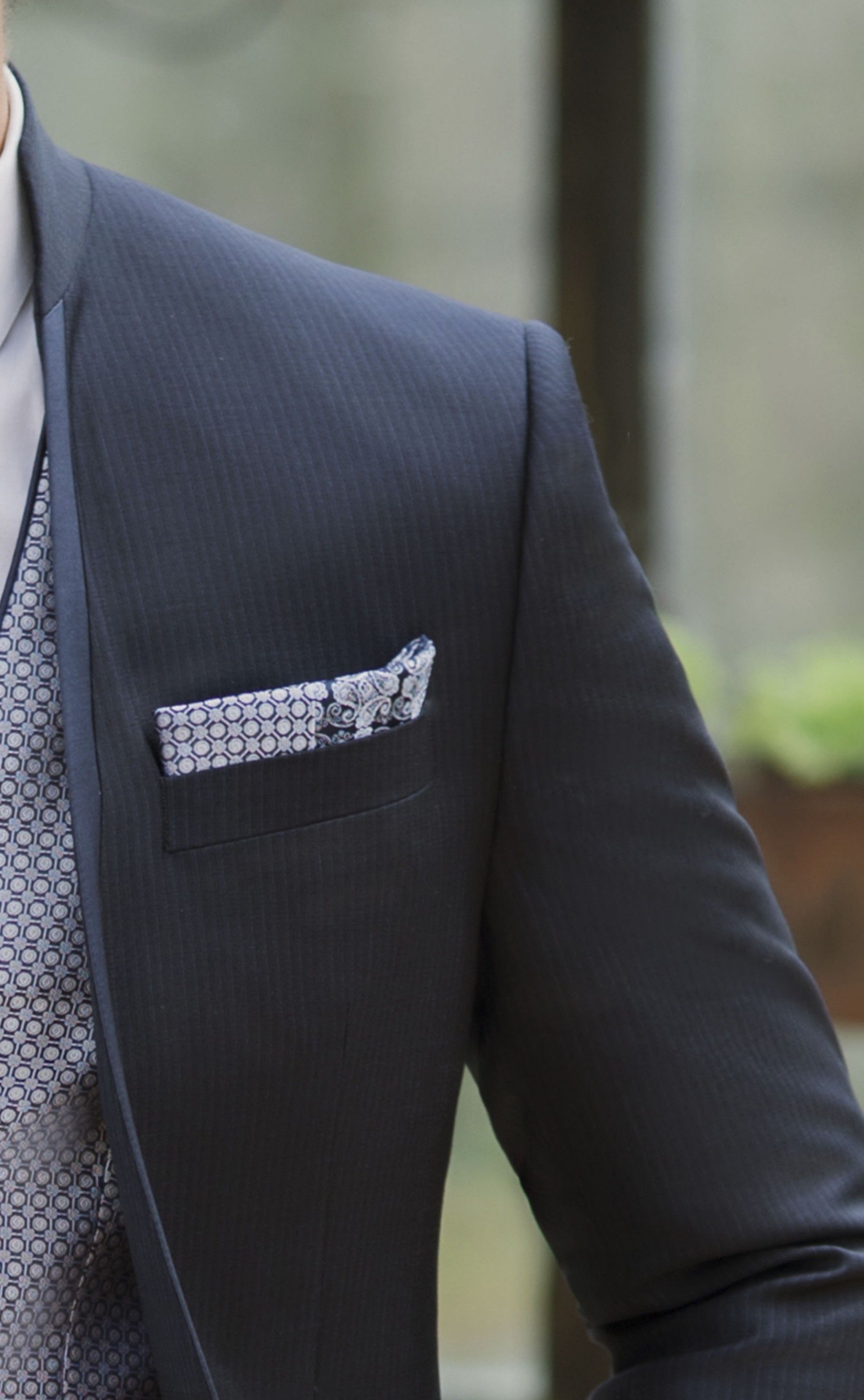 Dark Blue Groom Suit with Stripe 16.26.300