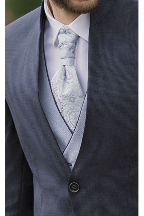 Costume de marié bleu foncé en laine à micro-motif ? Tissu Guabello 21.26.301 Costume de marié bleu foncé en laine à micro-motif ? Tissu Guabello 21.26.301