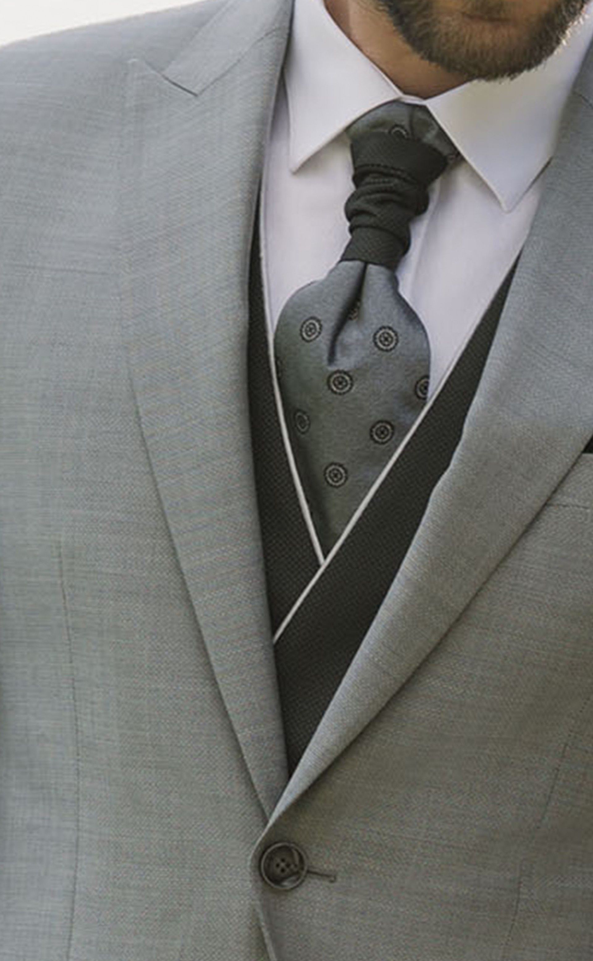 Black Wool Groom Suit with Micro Pattern ? Albino Torello Fabric 28.26.050