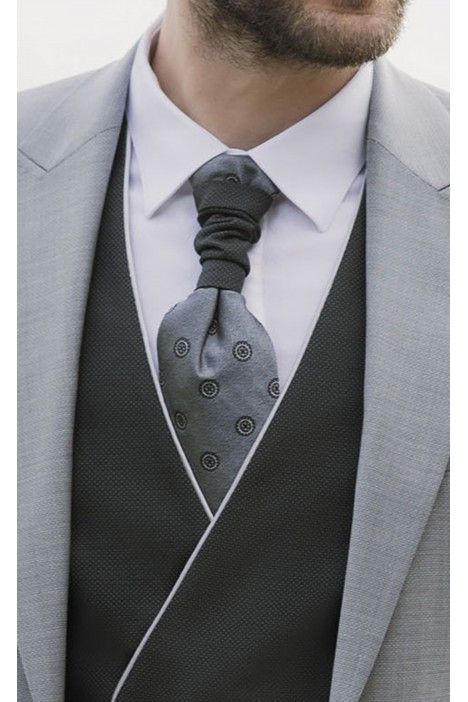 Grey Wool Groom Suit with Micro Pattern ? Albino Torello Fabric 28.26.050A Grey Wool Groom Suit with Micro Pattern ? Albino Torello Fabric 28.26.050A