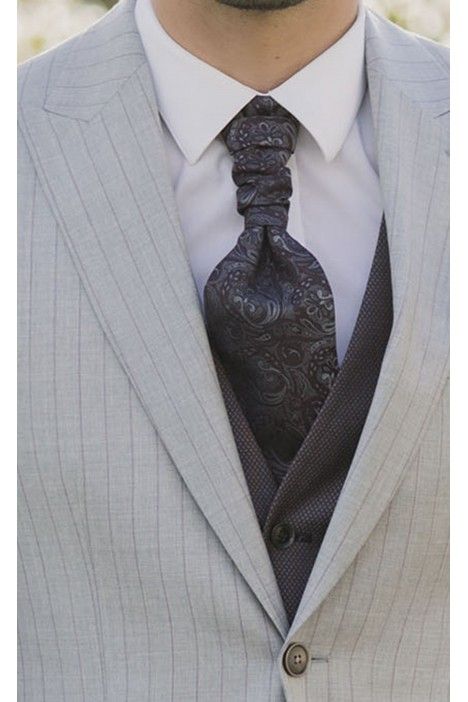 Grey Wool Groom Suit with Stripe ? Reda Fabric 30.26.090B Grey Wool Groom Suit with Stripe ? Reda Fabric 30.26.090B