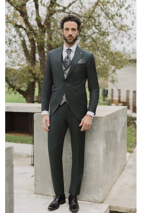 Dark Green Wool Groom Suit ? Zignone Fabric 36.26.919