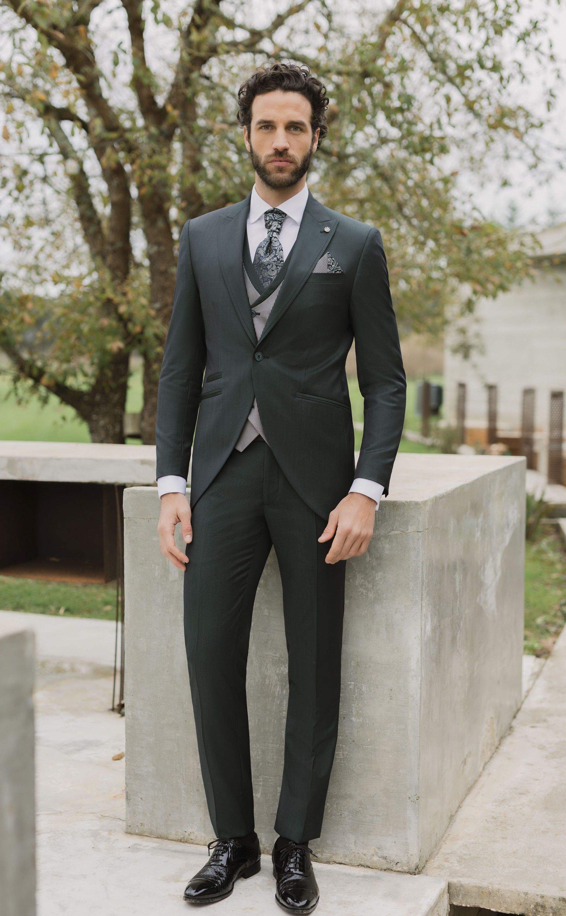 Fato de noivo lã Verde escuro tecido Zignone 36.26.919