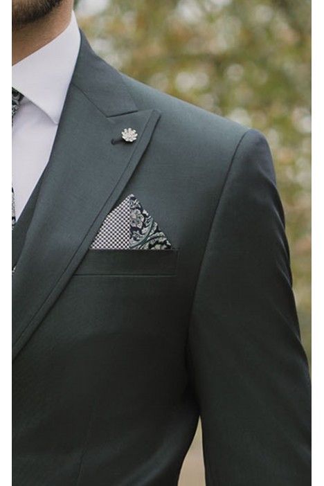 Dark Green Wool Groom Suit ? Zignone Fabric 36.26.919