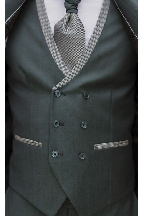 Dark Green Wool Groom Suit ? Zignone Fabric 36.26.919A