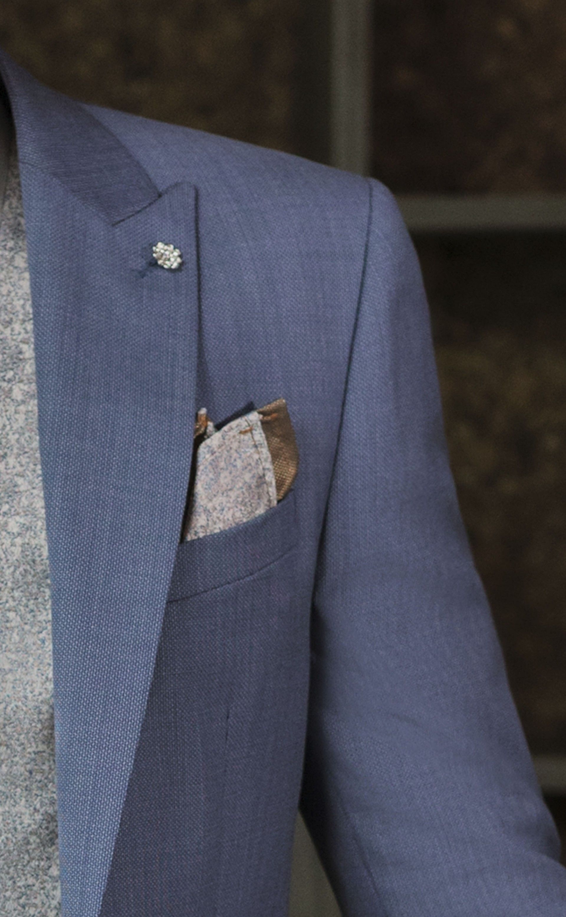 Traje de novio azul claro de lana con microdibujo ? Tejido Guabello 40.26.200