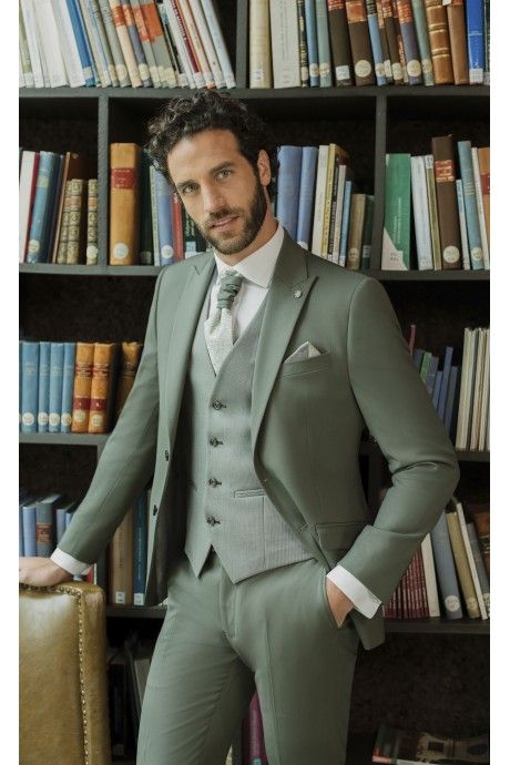 Traje de novio verde de lana ? Tejido Zignone 44.26.800