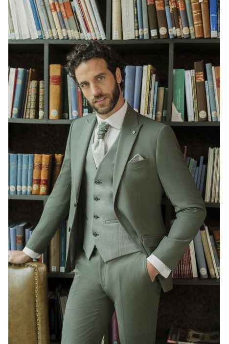 Traje de novio verde de lana ? Tejido Zignone 44.26.800