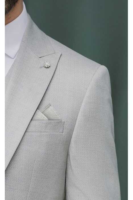 Grauer Brutigamanzug mit Mikromuster 46.26.090A