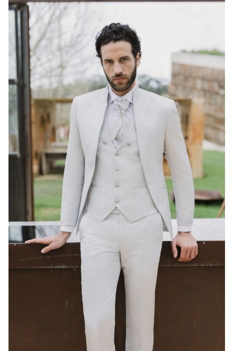 Traje de novio gris brocado 56.26.090