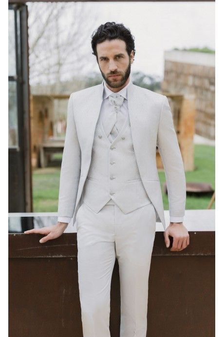 Traje de novio gris brocado 56.26.090