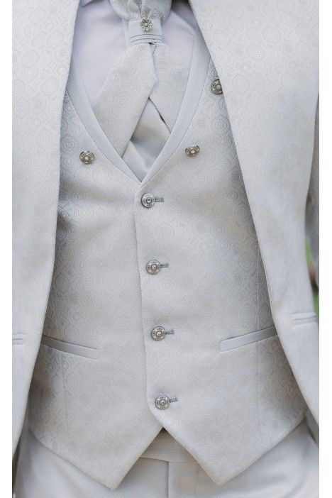 Traje de novio gris brocado 56.26.090