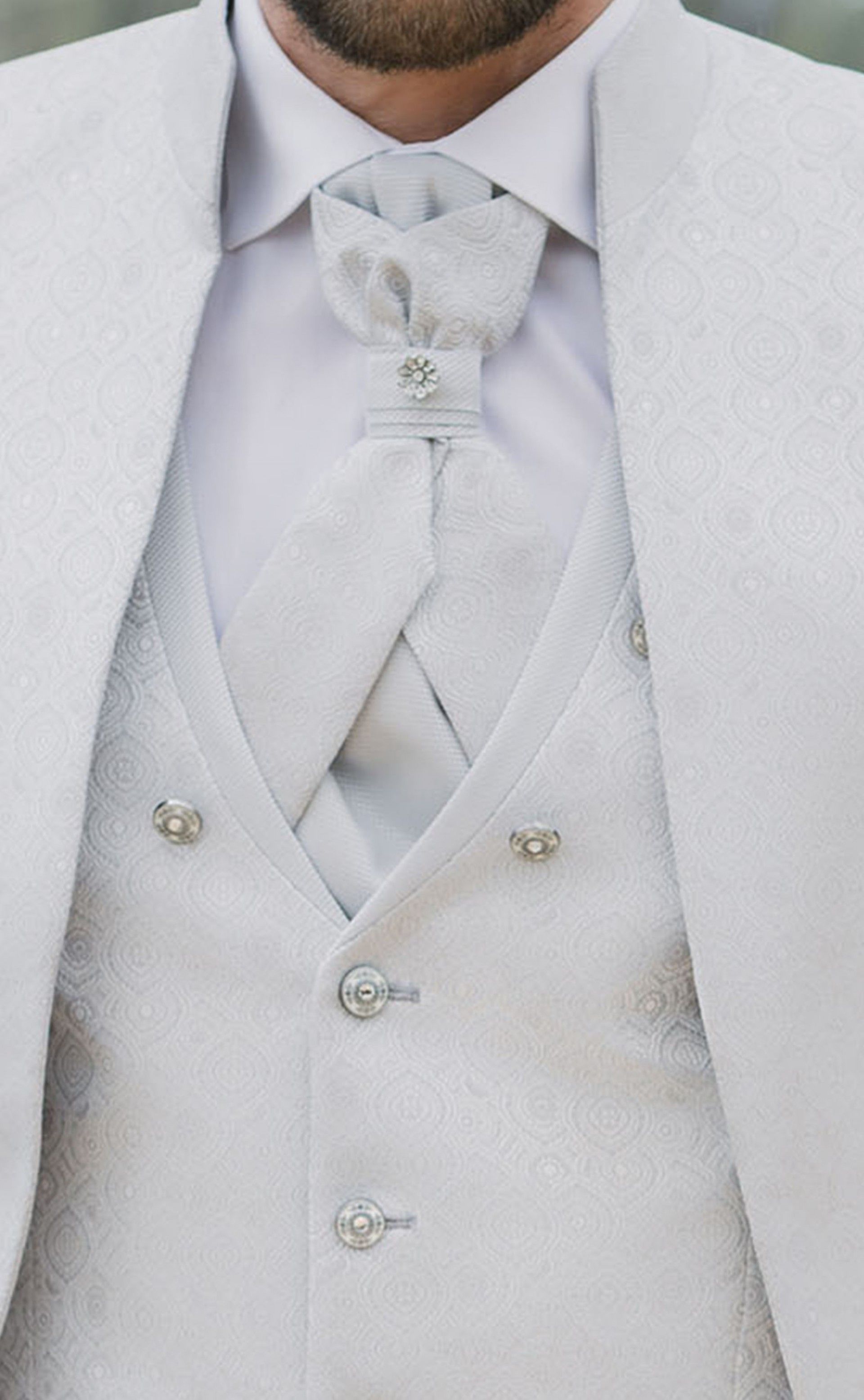 Traje de novio gris brocado 56.26.090