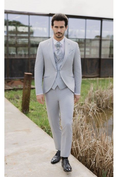 Traje de novio azul claro con microdibujo 61.26.290