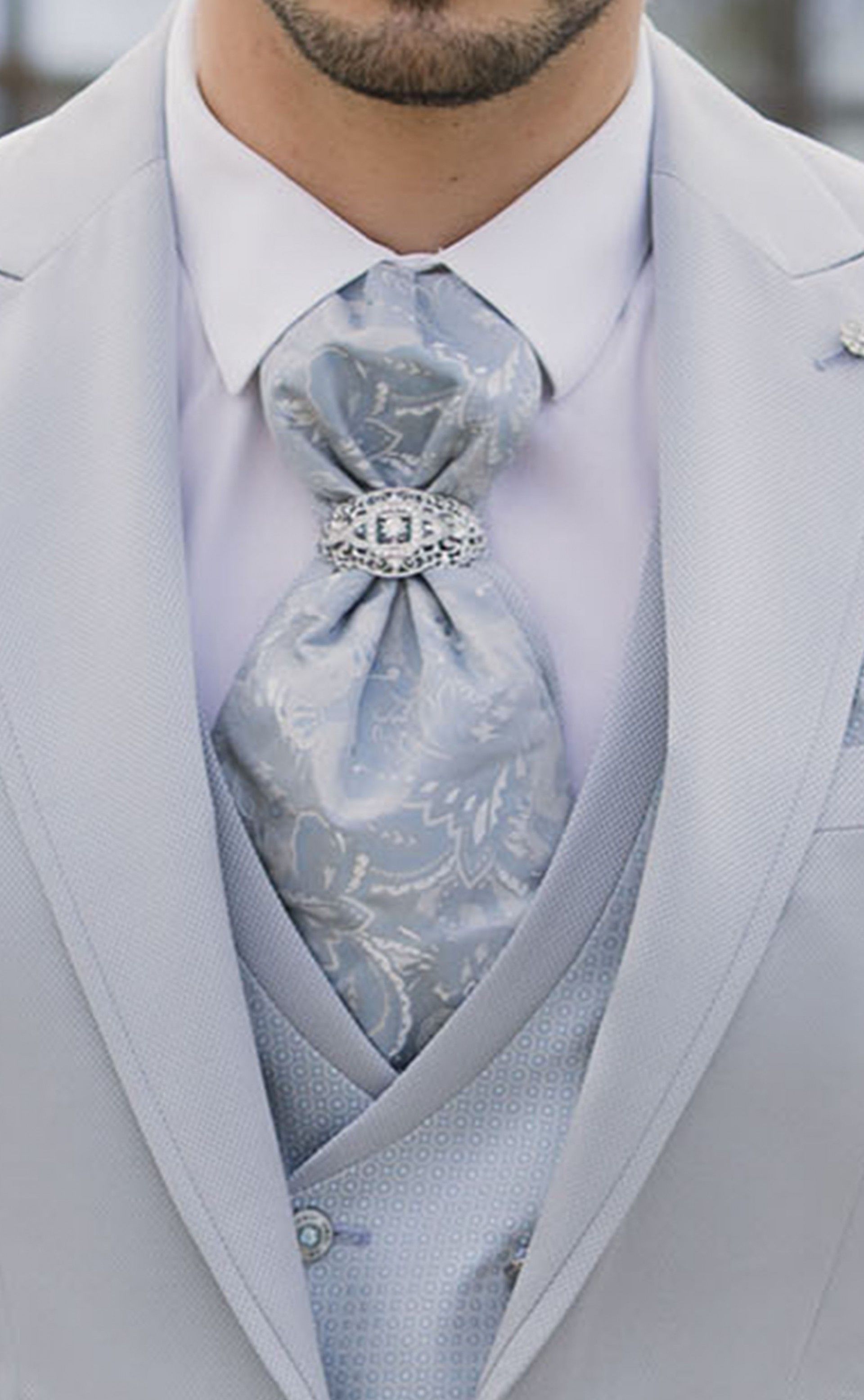 Traje de novio azul claro con microdibujo 61.26.290