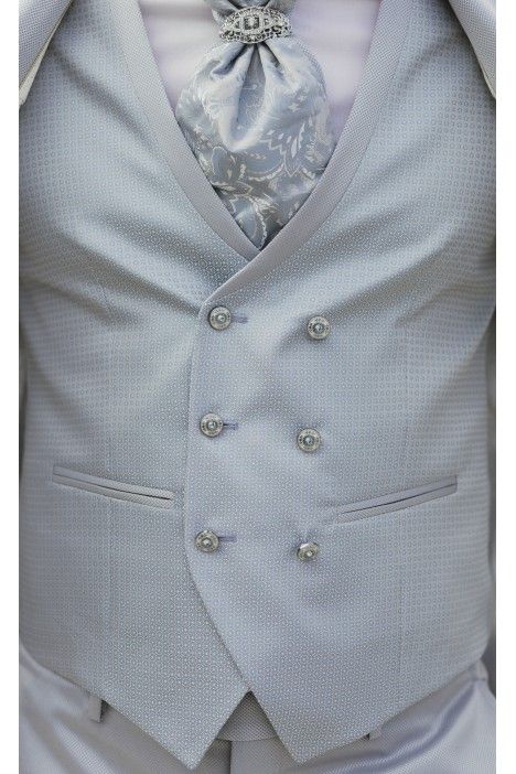 Traje de novio azul claro con microdibujo 61.26.290