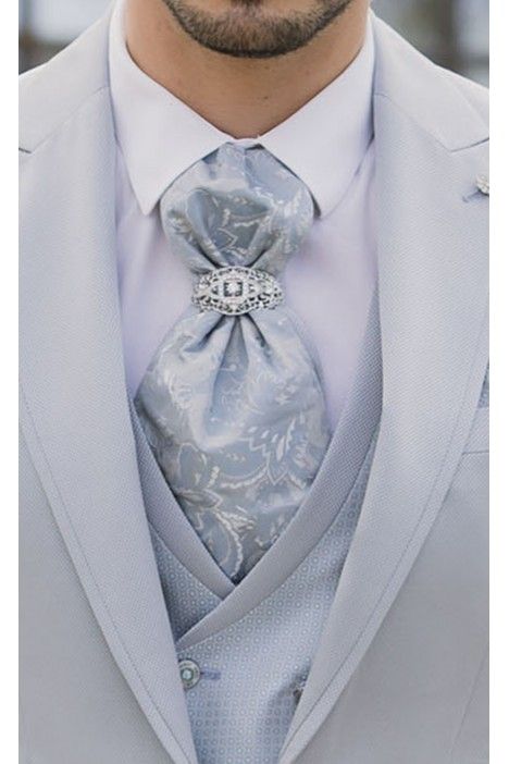 Traje de novio azul claro con microdibujo 61.26.290