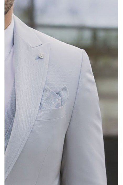 Traje de novio azul claro con microdibujo 61.26.290