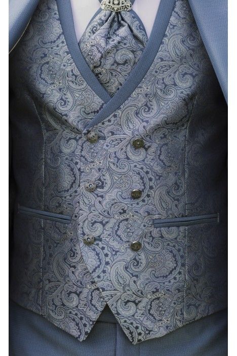Traje de novio azul cielo con microdibujo 2.26.201 Traje de novio azul cielo con microdibujo 2.26.201