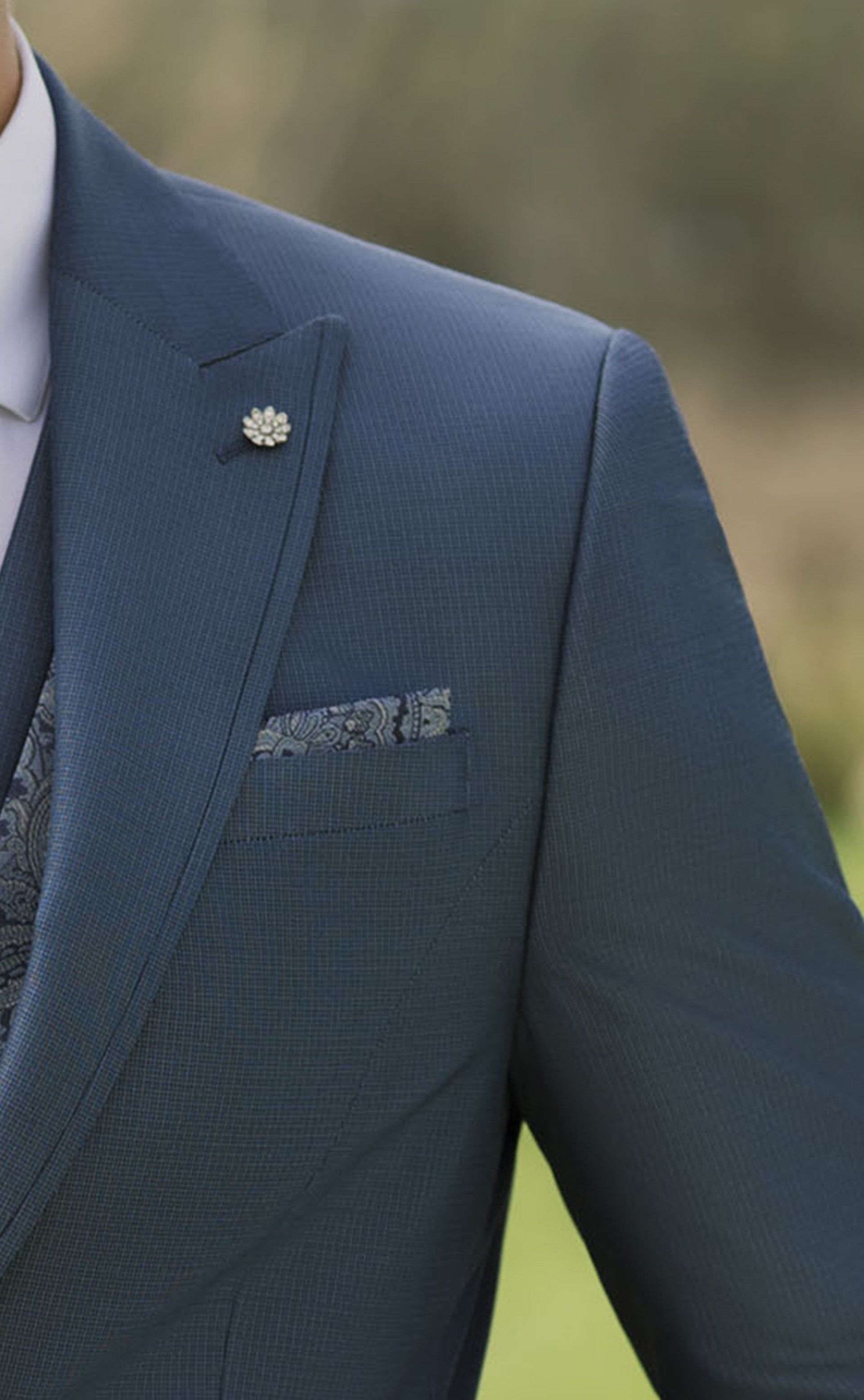 Sky Blue Groom Suit with Micro Pattern 2.26.201