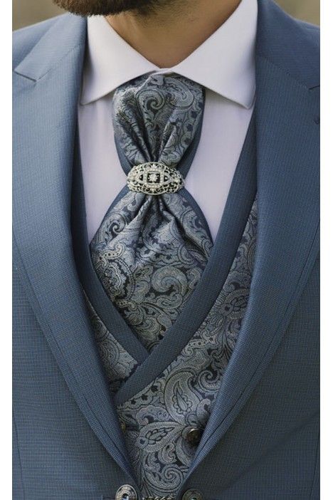 Traje de novio azul cielo con microdibujo 2.26.201 Traje de novio azul cielo con microdibujo 2.26.201