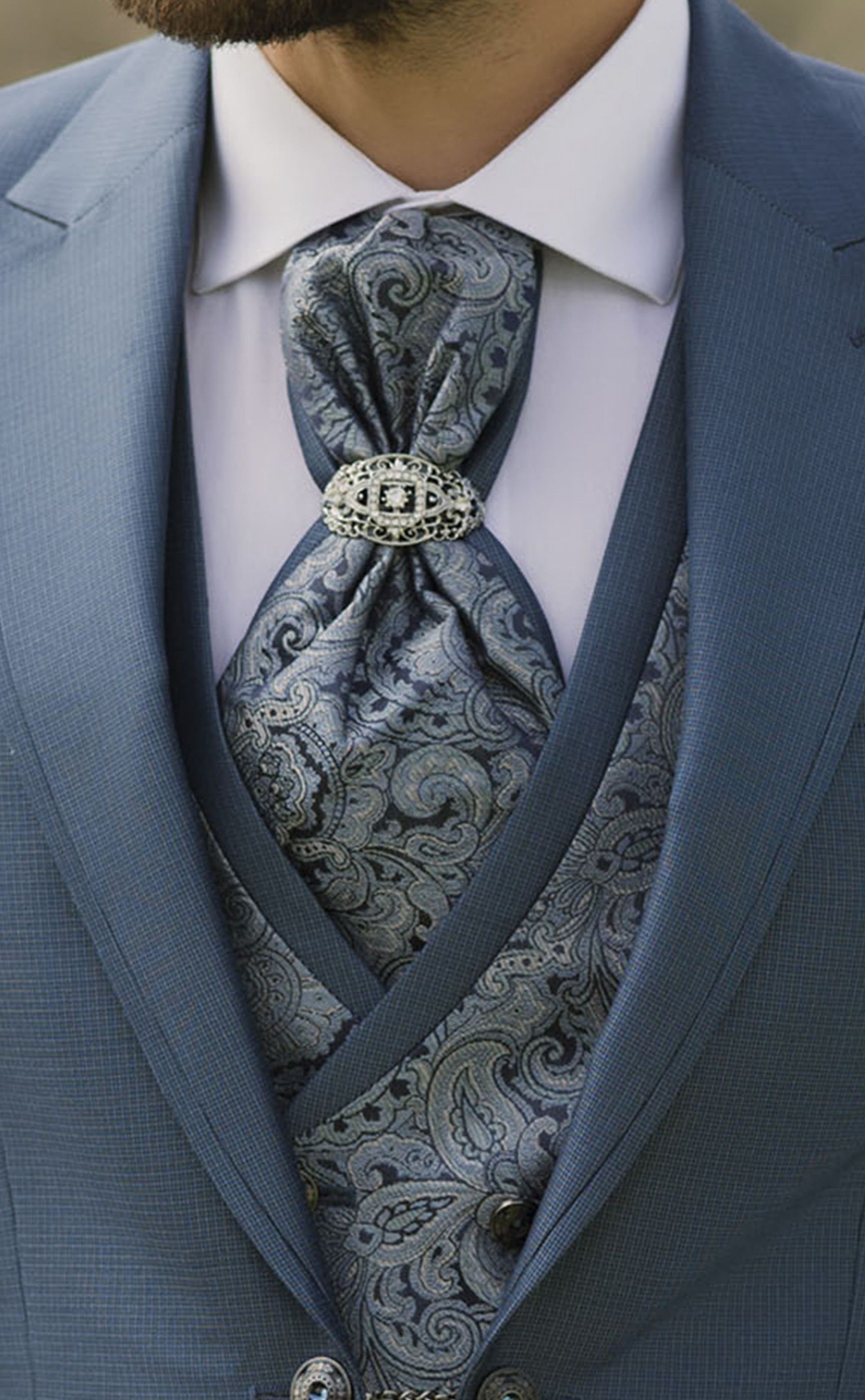 Traje de novio azul cielo con microdibujo 2.26.201