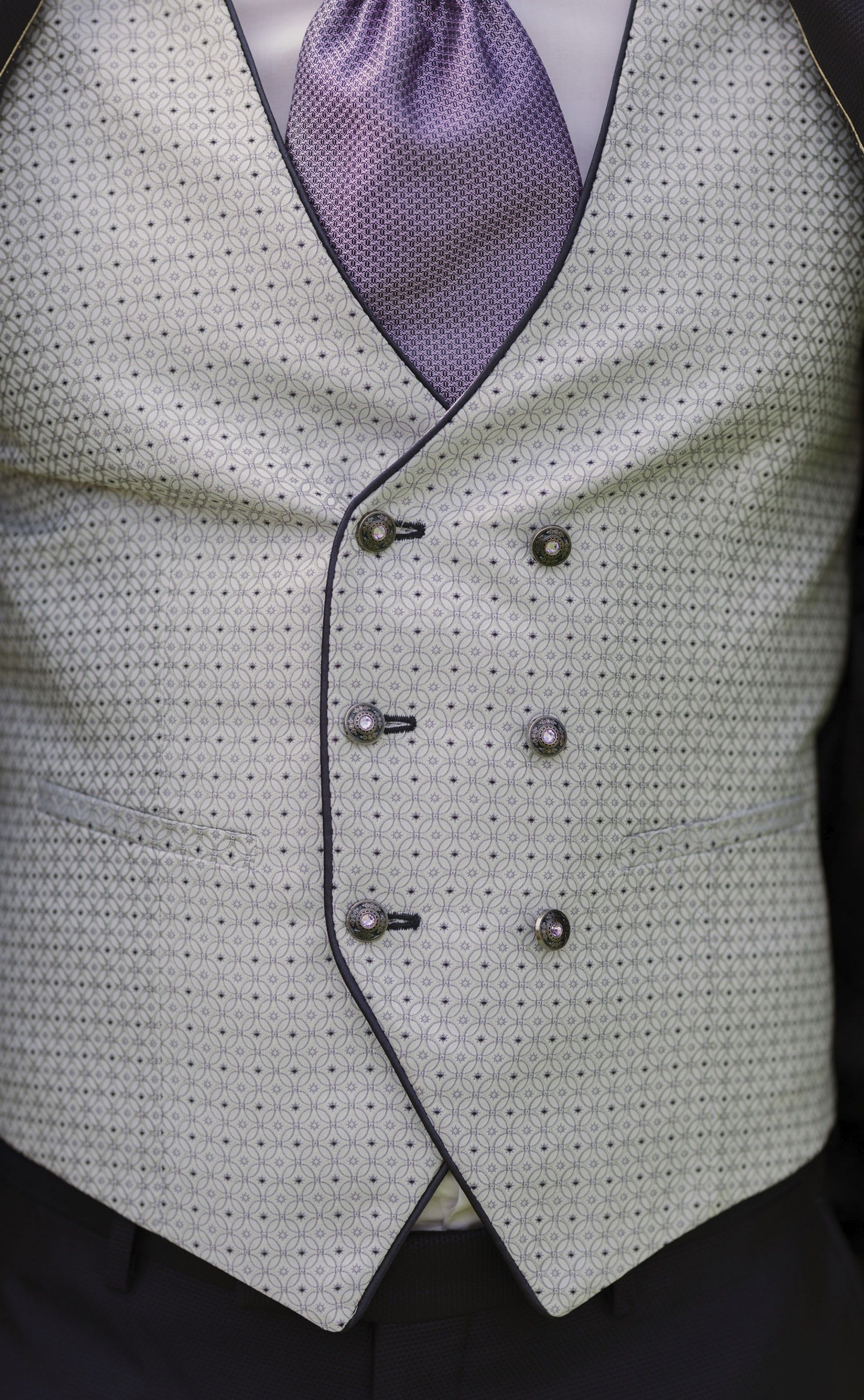 Traje de novio azul con microdibujo 63.26.311