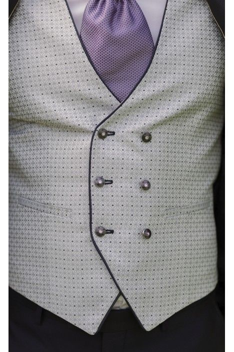 Traje de novio azul con microdibujo 63.26.311