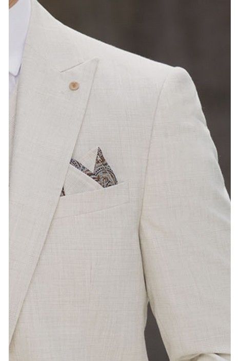 Checked Beige Groom Suit 75.26.690