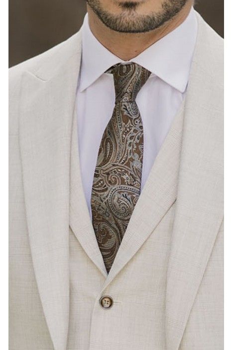 Checked Beige Groom Suit 75.26.690