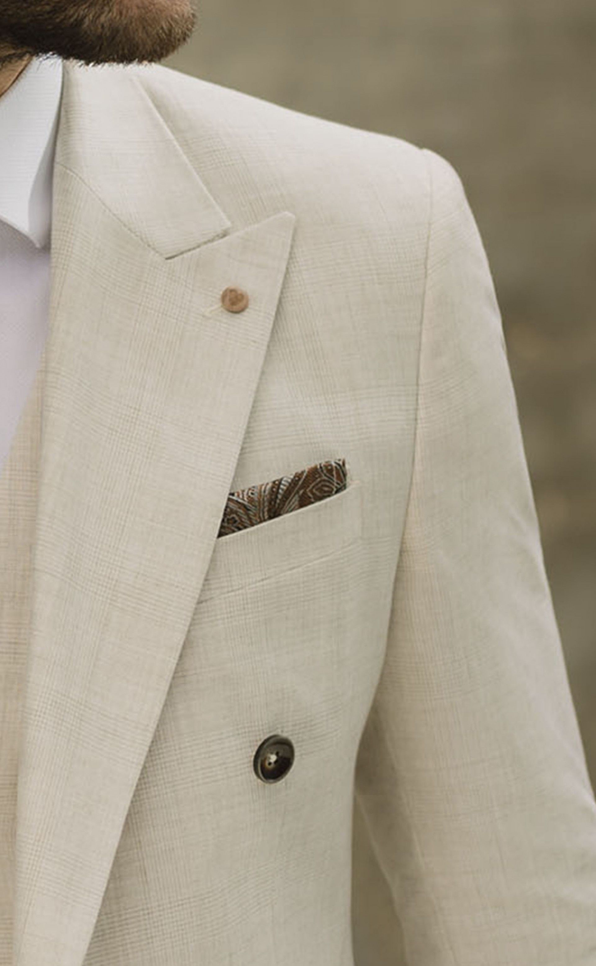 Checked Beige Groom Suit 75.26.690A