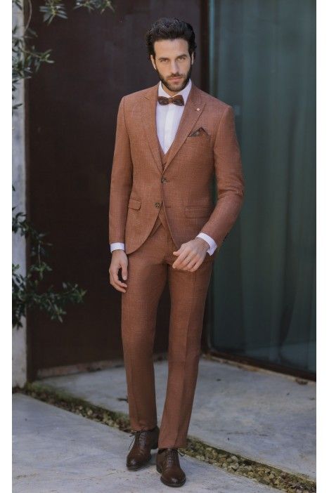 Terracotta Wool and Silk Groom Suit ? Zignone Fabric 78.26.760