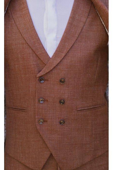 Terracotta Wool and Silk Groom Suit ? Zignone Fabric 78.26.760