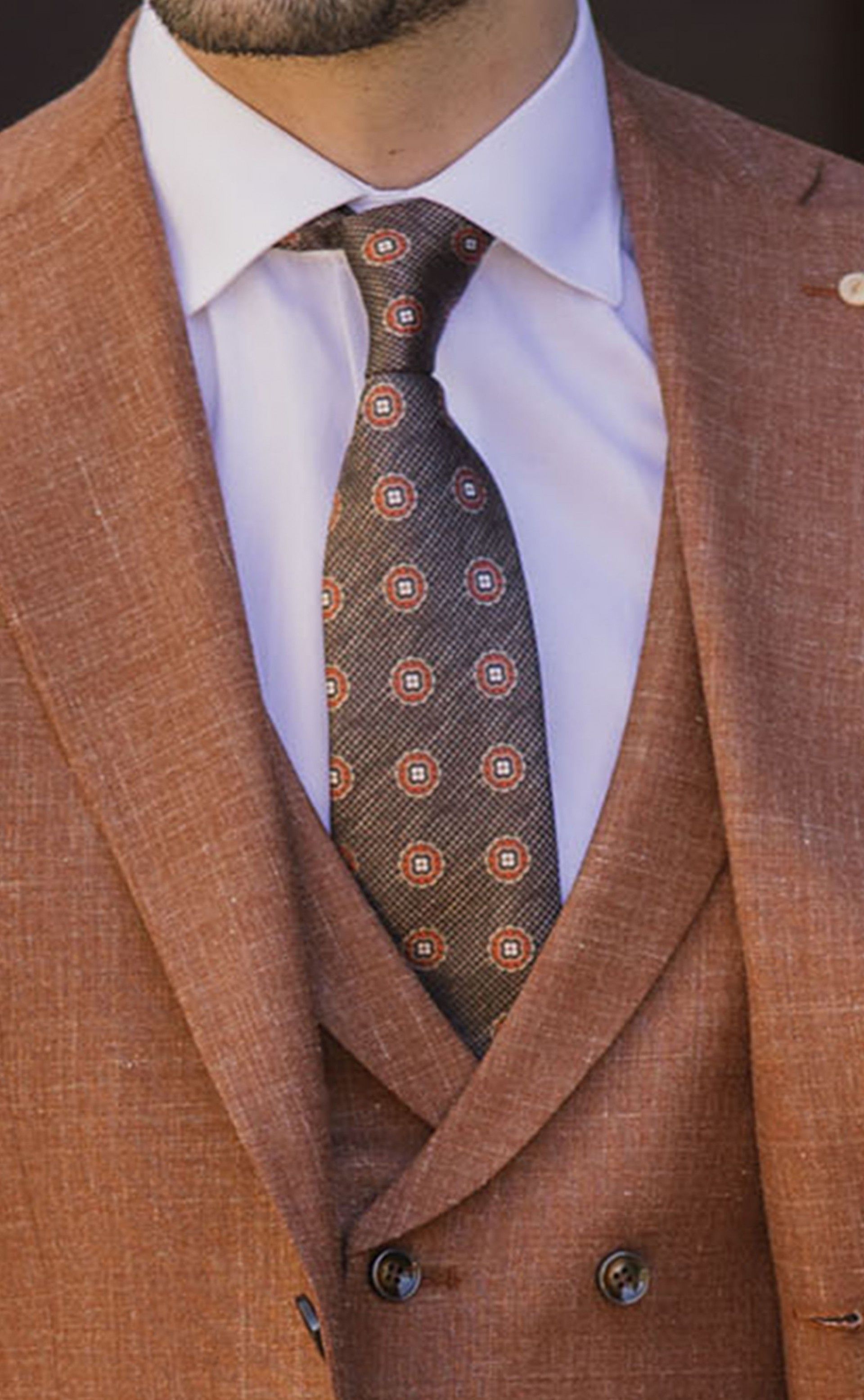 Fato de noivo lã seda Terracota tecido Zignone 78.26.760A