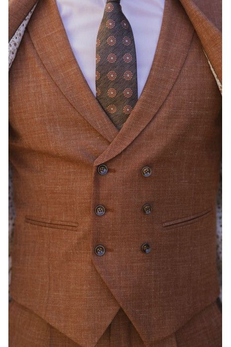 Terracotta Wool and Silk Groom Suit ? Zignone Fabric 78.26.760A