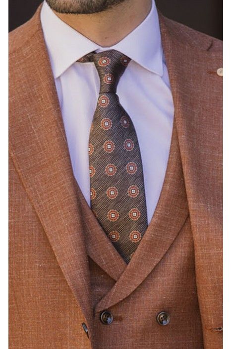 Terracotta Wool and Silk Groom Suit ? Zignone Fabric 78.26.760A