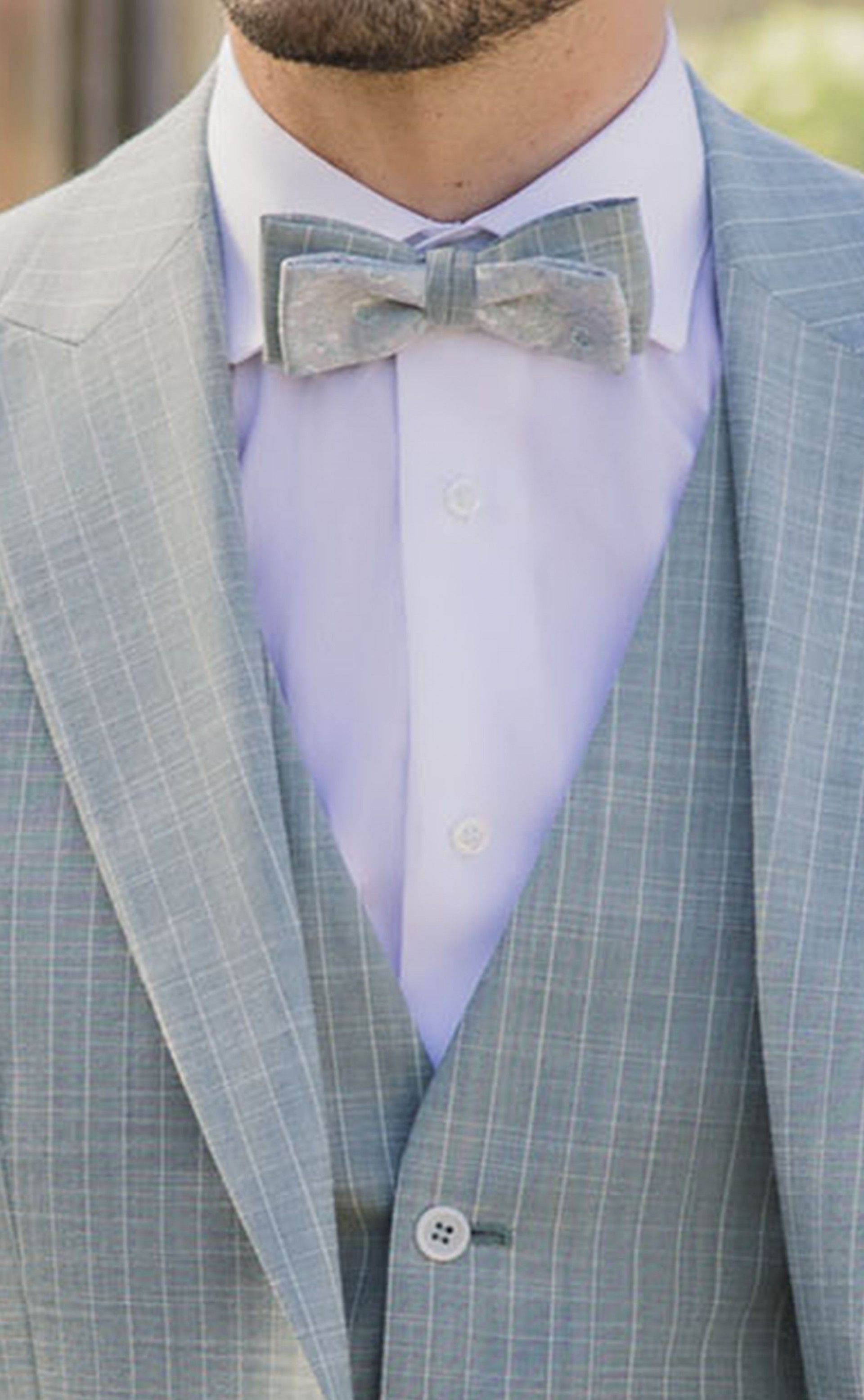 Fato de noivo lã algodão Verde Claro de riscas da 84.26.890A