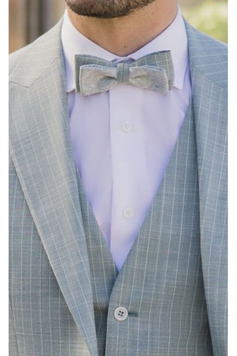 Fato de noivo l algodo Verde Claro de riscas da  84.26.890A