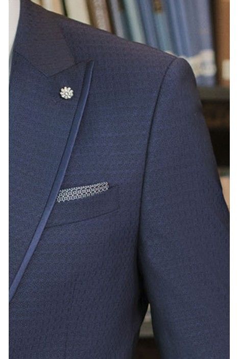 Blue Wool Groom Suit with Micro Pattern ? Zignone Fabric 108.26.311 Blue Wool Groom Suit with Micro Pattern ? Zignone Fabric 108.26.311